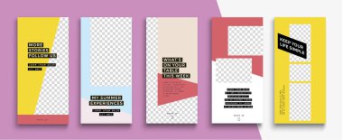 Düzenlenebilir Instagram Hikayeleri şablonu. Akıyor. 