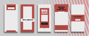 Trendy düzenlenebilir Instagram hikayeler şablonu. Sosyal medya için tasarım.