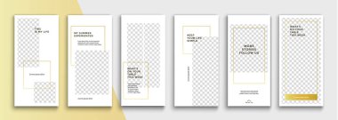 Düzenlenebilir Instagram Hikayeleri şablonu. Akıyor. 