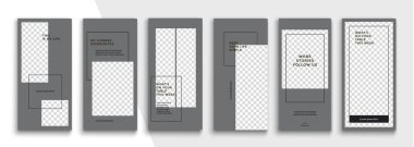 Düzenlenebilir Instagram Hikayeleri şablonu. Akıyor. 