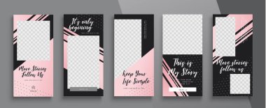Trendy düzenlenebilir Instagram hikayeler şablonu. Sosyal medya için tasarım. Tiktok 