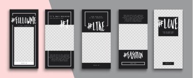 Trendy düzenlenebilir Instagram hikayeler şablonu. Sosyal medya için tasarım. Tiktok 