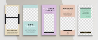 Trendy düzenlenebilir Instagram hikayeler şablonu. Sosyal medya için tasarım. Tiktok 