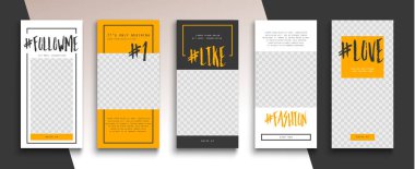 Düzenlenebilir Instagram Hikayeleri şablonu. Akıyor