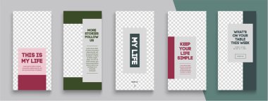 Düzenlenebilir Instagram Hikayeleri şablonu. Akıyor