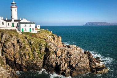 This is Fanad Head Lighthouse located on the north coast of Donegal Ireland clipart