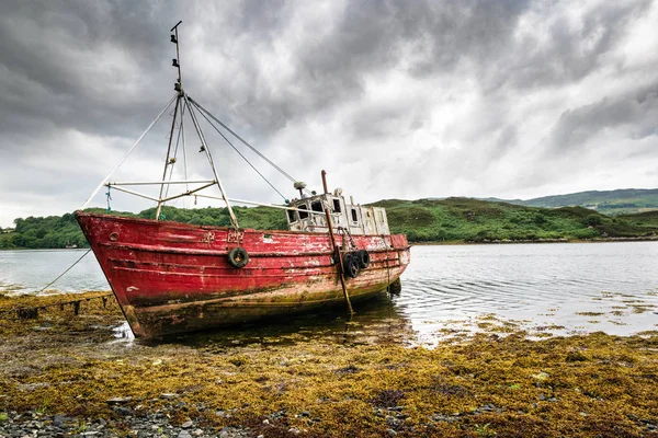 Egy Fényképet Egy Elhagyott Horgászcsónak Donegal Írország — Stock Fotó