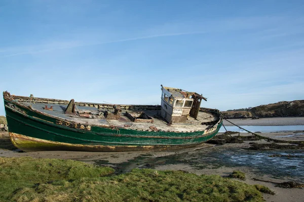 Abandon Horgászcsónak Apály Donegal Írország — Stock Fotó