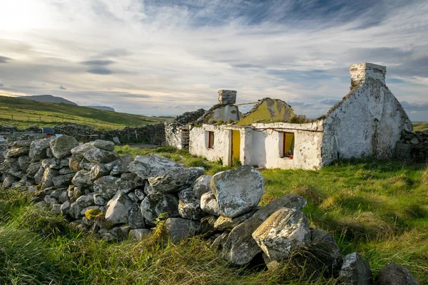 Estas Son Las Ruinas Una Antigua Cabaña Irlandesa Abandonada Donegal —  Fotos de Stock