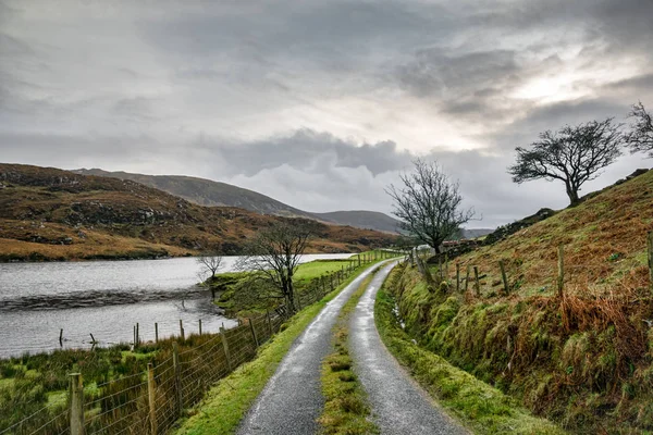 Agit Une Route Montagne Éloignée Près Fintown Dans Donegal Irlande — Photo