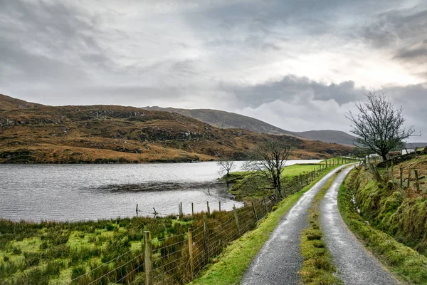 Agit Une Route Montagne Éloignée Près Fintown Dans Donegal Irlande — Photo