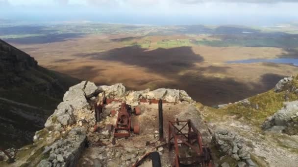 Denna Video Flygvideo Från Toppen Muckish Mountain Donegal Irland Det — Stockvideo