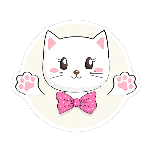 Roztomilá Kitty Stickerová Funny Baby Cat Užitečné Pro Mnoho Aplikací — Stockový vektor