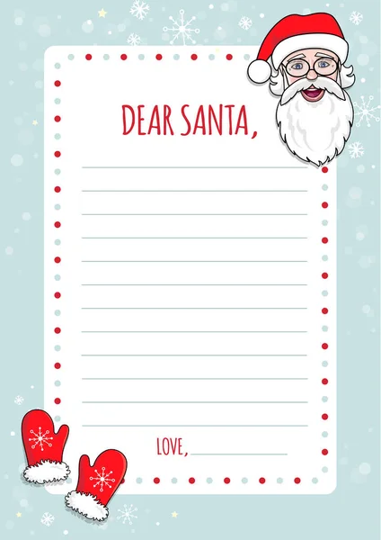 Noel Baba 'ya bir mektup. Çirkin süveter desenli, kartaneleri ve kalbi olan komik alfabeli çizgi film Noel dilekleri listesi. Vektör çizimi. Sevgili Noel Baba.