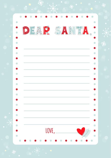 Noel Baba 'ya bir mektup. Çirkin süveter desenli ve kar taneli komik alfabeli çizgi film Noel dilekleri listesi. Vektör çizimi. Dikey oryantasyon. Sevgili Noel Baba.