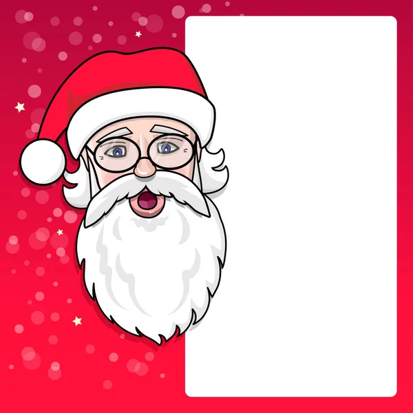 圣诞贺卡模板与圣诞老人 空出了个人信息 引文的空间 矢量图解 适用于圣诞节广告 邀请函 横幅等 — 图库矢量图片