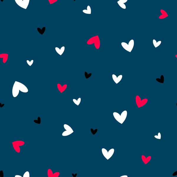 Mignon Motif Sans Couture Avec Des Cœurs Fond Amour Pour — Image vectorielle