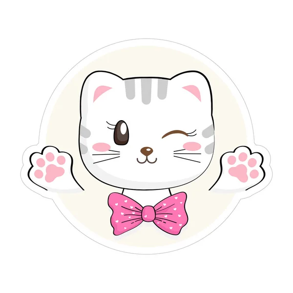 Şirin Kitty Sticker. Birçok uygulama için kullanışlı komik bebek kedi, tasarımlarınız, giyim için baskılar, hatıra defteri projeleri. 