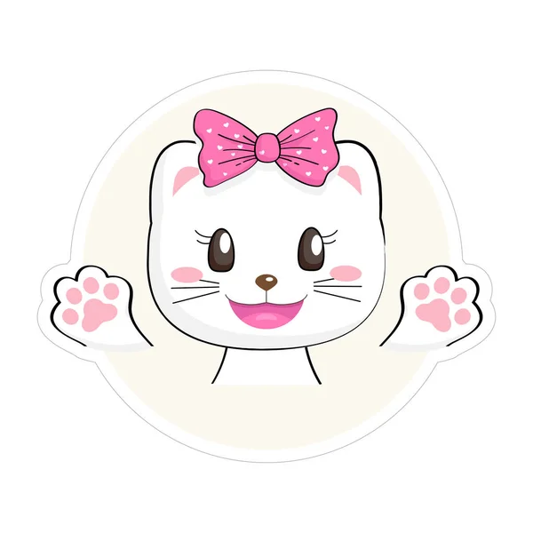 Sticker Kitty Mignon Bébé Chat Drôle Utile Pour Nombreuses Applications — Image vectorielle