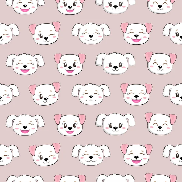 Cute seamless pattern with pretty puppies. Great for baby fabric, textile, wallpaper. Dogs. Kids cartoon vector background. Pastel Colors.