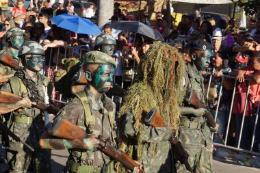 Conselheiro lafaiete Brezilya 'nın bağımsızlık gününü kutlamak için 7 Eylül 2018 sivil ve asker geçidi