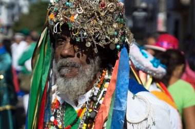 Conselheiro lafaiete state Minas Gerais Brazil Temmuz 08 2018 dini festival dansçıları geleneksel Brezilya dans festivali congado.