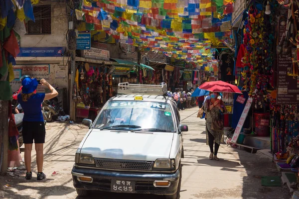 Thamel Kathmandu Nepal July 2018 Street View Thamel District Known — Stock Photo, Image