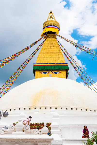 Kathmandu Nepal Juli 2018 Uitzicht Boudha Bouddhanath Stupa Een Unesco — Stockfoto