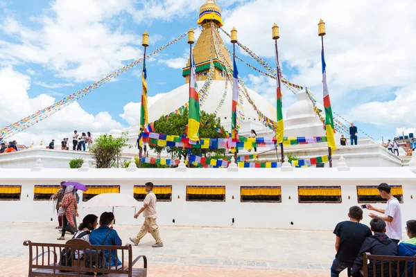 Kathmandu Nepal Juli 2018 Uitzicht Boudha Bouddhanath Stupa Een Unesco — Stockfoto