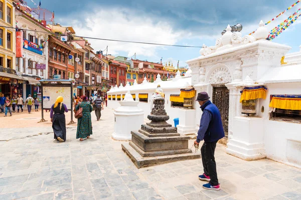 Katmandú Nepal Julio 2018 Vista Sobre Boudhanath Boudha Stupa Sitio — Foto de Stock