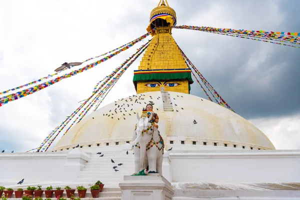 Kathmandu Nepal Juli 2018 Uitzicht Boudha Bouddhanath Stupa Een Unesco — Stockfoto
