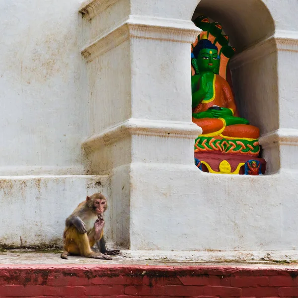 Kathmandu Nepal Juli 2018 Uitzicht Architectonische Details Bij Monkey Temple — Stockfoto