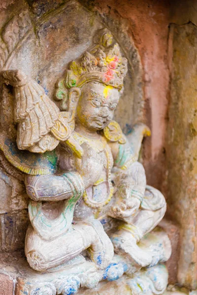 Kathmandu Nepál Července 2018 Svatý Socha Monkey Temple Swayambhunath Stúpa — Stock fotografie