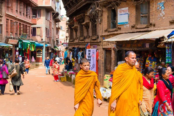 Bhaktapur 尼泊尔 2018年7月16日 Bhatktapur 城市的传统建筑和街景 以尼泊尔最完好的宫殿庭院和老城中心而闻名 — 图库照片