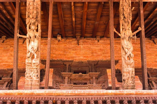 Bhaktapur Nepál Července 2018 Tradiční Dřevěné Prvky Bhatktapur Městě Proslulá — Stock fotografie