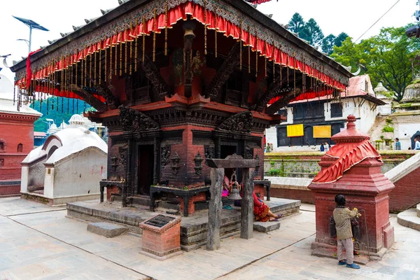 パシュパティナート ネパール 2018 パシュパティナート 有名な神聖なヒンズー教寺院群の景色が 1979 年以来バグマティ川とユネスコ世界遺産に位置する — ストック写真
