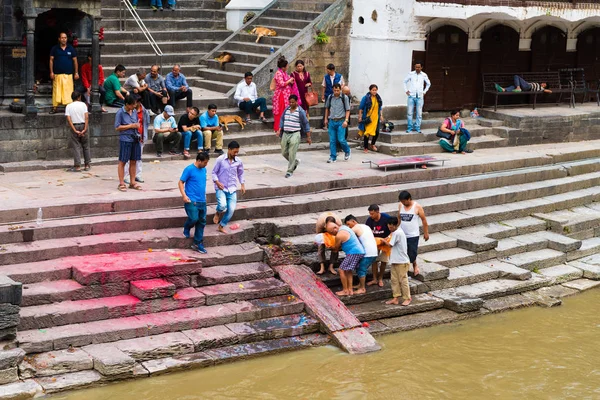 Pashupatinath Nepal July 2018 Cremation Ritual Pashupatinath Famous Sacred Hindu — Stock Photo, Image