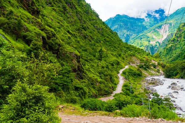 Nature view in Annapurna Conservation Area, a hotspot destination for mountaineers and Nepal's largest protected area.
