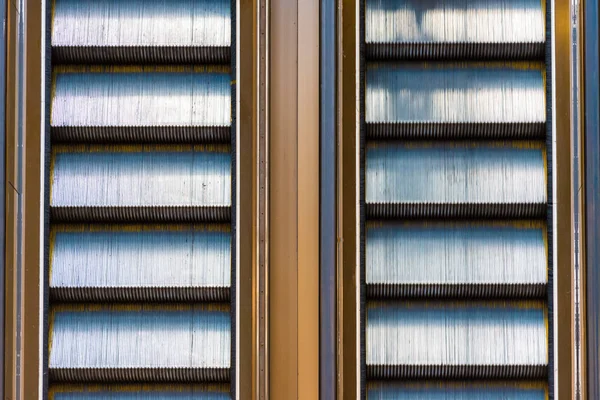 Symmetrical Rolling Stairs Empty Escalator — Stock Photo, Image
