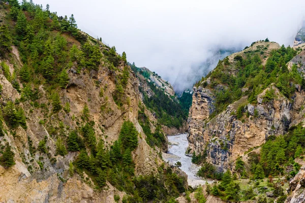 Nature view in Annapurna Conservation Area, a hotspot destination for mountaineers and Nepal\'s largest protected area.