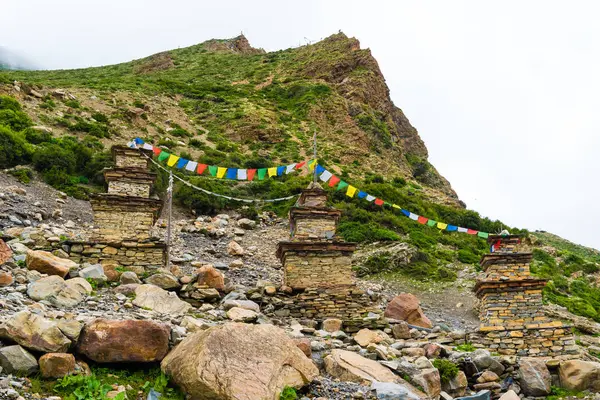 Nar Village Annapurna Conservation Area Nepal Julho 2018 Arquitetura Tradicional — Fotografia de Stock