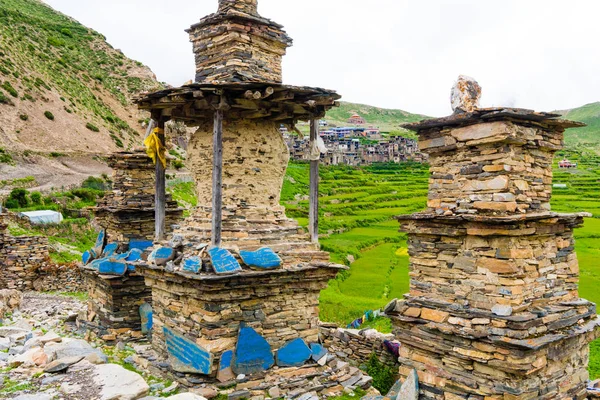 Nar Village Annapurna Conservation Area Nepal Julho 2018 Arquitetura Tradicional — Fotografia de Stock