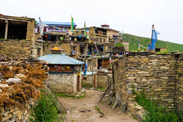 Nar Village Annapurna Conservation Area Nepal Julho 2018 Arquitetura Tradicional — Fotografia de Stock