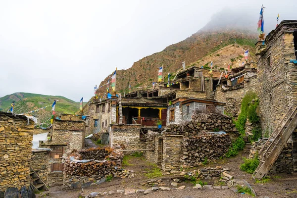 Nar Dorf Annapurna Schutzgebiet Nepal Juli 2018 Traditionelle Architektur Alten — Stockfoto