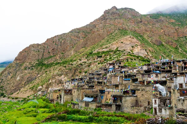 Nar Village Annapurna Conservation Area Nepal Julho 2018 Campos Terraços — Fotografia de Stock