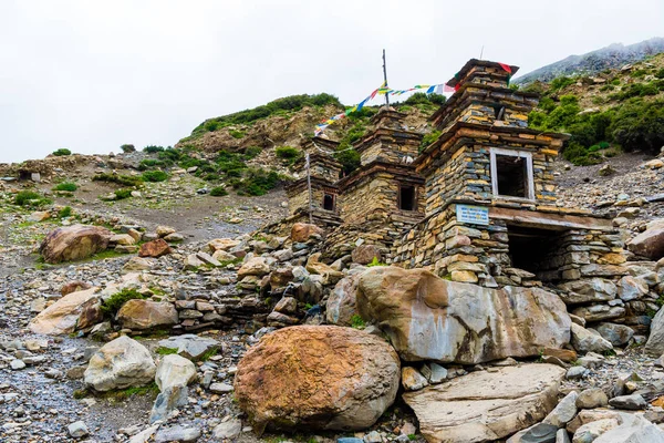 Nar ネパール アンナプルナ保全地域 2018 古代チベット Nar アンナプルナ保護区 ネパールの伝統的な建築様式 — ストック写真
