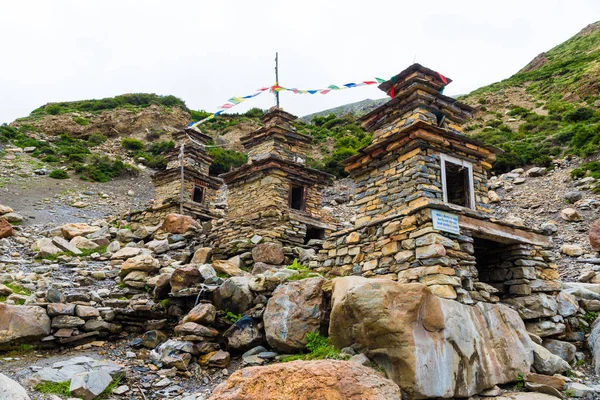 Nar Village Annapurna Conservation Area Nepal Julho 2018 Arquitetura Tradicional — Fotografia de Stock