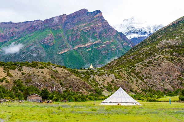 Ngawal Village Annapurna Conservation Area Nepal Juli 2018 Lokalbefolkningen Ngawal — Stockfoto