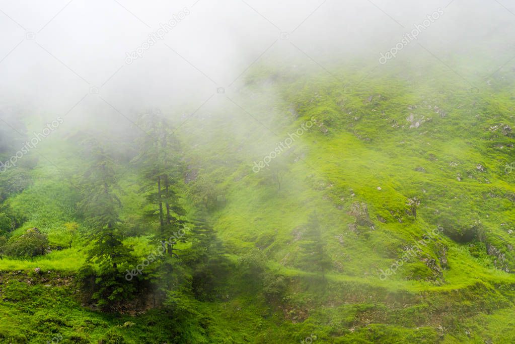 Nature view in Annapurna Conservation Area, a hotspot destination for mountaineers and Nepal's largest protected area.