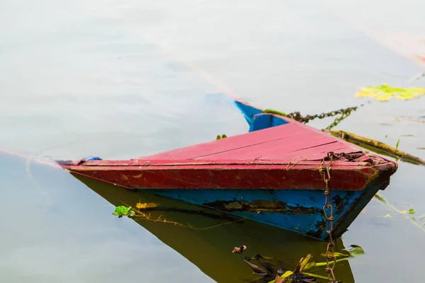 Detalle Del Colorido Barco Lago Phewa Pokhara Lago Más Popular — Foto de Stock